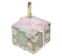 Christian Art Gifts Premium Inspiring Scripture Note Block Cube & Pen Set for Women: Lord Stood with Me Gift Encouraging Bible Verse, 750 Sheets, Home & Office, White Paper & Green Multicolor Florals