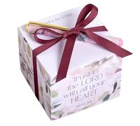 Christian Art Gifts Premium Inspiring Scripture Note Block Cube & Pen Set for Women: Trust in the Lord Encouraging Bible Verse Proverb, 750 Sheets, Home & Office, White Paper & Cute Multicolor Florals