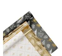 Christian Art Gifts Premium Novelty Christmas Wrapping Paper Set Bundle: Joy to the World, Golden Pine Theme, Present/Gift Wrap Supplies for Holidays, White/Gold/Charcoal, 25 Sq. Ft. Rolls, 3 Pack