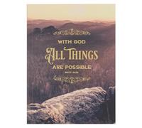 Christian Art Gifts Scripture Notebook, With God All Things Are Possible - Inspirational Bible Verse, Mathew 19:26