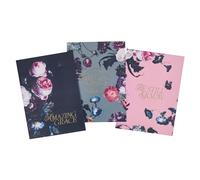 Christian Art Gifts Slim Notebook Set w/Inspirational Scripture for Women Amazing Grace, Durable Cardstock, Set/3 Large