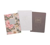 Christian Art Gifts Slim Softcover Scripture Notebooks for Women, Strong and Courageous - Inspirational Bible Verse Variety, Durable Cardstock, Floral Set/3 Large