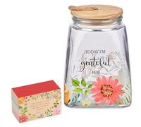 Christian Art Gifts Today I'm Grateful For. Glass Gratitude Jar with Cards