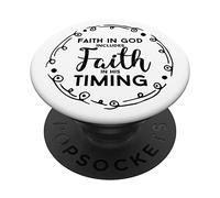 Christian Art Pop Socket - Faith In God Includes His Timing PopSockets Swappable PopGrip