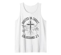 Christian Art Rooted in Christ Colossians 2 7 Bible Verse Tank Top