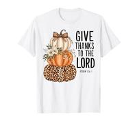 Christian Autumn Pumpkins Give Thanks to The Lord Psalms T-Shirt