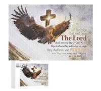 Christian Bald Eagle 1000 Piece Jigsaw Puzzle for Adults and Families - Eagle Isaiah Bible Verse Pictures Religious Quotes Puzzles for Family Games, Puzzle for Gifts