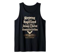 Christian Baptism Gift Repent and Be Baptized Tank Top