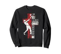 Christian Baseball Athlete Faith Strength Through Christ Sweatshirt