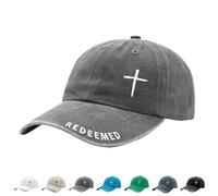 Christian Baseball Cap for Men Women Embroidered Cross Jesus Hat Adjustable Ponytail Golf Caps Breathable Quick Drying Lightweight Sun Hat Cotton Outdoor Sport Running Hiking Ponycap Beach Travel Gift