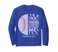 Christian Baseball T Shirt Christ Bible Verse Men Boys Kids Long Sleeve T-Shirt