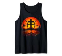 Christian Basketball Court Holy Cross Sunrise Religious Tank Top