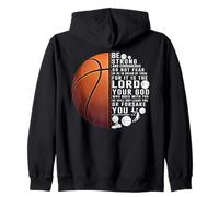 Christian Basketball Deuteronomy 31:6 Scripture Verse Zip Hoodie