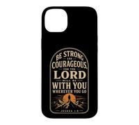 Christian Be Strong And Courageous Bible Verse Gift Case for iPhone 14 Plus