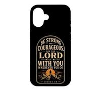 Christian Be Strong And Courageous Bible Verse Gift Case for iPhone 16