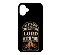 Christian Be Strong And Courageous Bible Verse Gift Case for iPhone 16 Plus