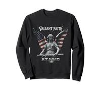 Christian Beliver American Flag Faith Religious Graphic Edgy Sweatshirt