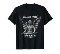 Christian Beliver American Flag Faith Religious Graphic Edgy T-Shirt