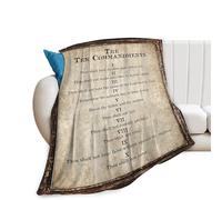 Christian Bible Blanket 10 Commandments Throw Blanket Christian Gifts and Decor Religious Bible Verse Blanket for Women Men Girls Boys Soft Warm Cozy Fleece Blanket for Couch Sofa Bed 50"x40"