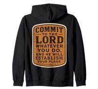 Christian Bible Commit To The Lord Whatever You Do Vintage Zip Hoodie