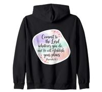 Christian Bible Commit To The Lord Whatever You Do Womens Zip Hoodie