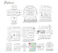 Christian Bible Crafts for Kids Jesus Loves Me Colouring Religious Cross