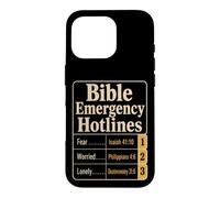 Christian Bible Emergency Hotlines Verse Gift Case for iPhone 16 Pro