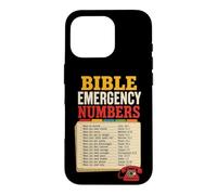 Christian Bible Emergency Numbers Scripture Reference Gift Case for iPhone 16 Pro