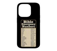 Christian Bible Emergency Numbers Scripture Verse Gift Case for iPhone 14 Pro
