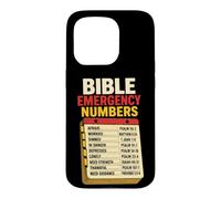 Christian Bible Emergency Numbers Scripture Verse Gift Case for iPhone 15 Pro