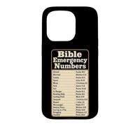 Christian Bible Emergency Numbers Scripture Verse Gift Case for iPhone 15 Pro