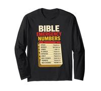 Christian Bible Emergency Numbers Scripture Verse Gift Long Sleeve T-Shirt