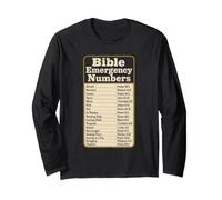 Christian Bible Emergency Numbers Scripture Verse Gift Long Sleeve T-Shirt