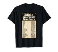 Christian Bible Emergency Numbers Scripture Verse Gift T-Shirt