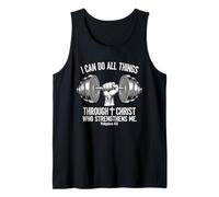 Christian Bible Gym Workout Faith Philippians 4:13 Tank Top