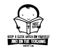 Christian Bible Keep A Close Watch On Yourself and On The Teaching Timothy Wall Decals PVC 36x36.8cm Personalized Customization Black