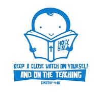 Christian Bible Keep A Close Watch On Yourself and On The Teaching Timothy Wall Decals PVC 54x55.2cm Can Modify and add Information Blue