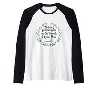 Christian Bible Pro-Life Quote Jeremiah 1:5 Floral Believer Raglan Baseball Tee