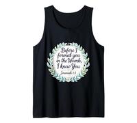 Christian Bible Pro-Life Quote Jeremiah 1:5 Floral Believer Tank Top