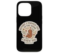 Christian Bible Pro-Life Quote Pregnant Woman Jeremiah 1:5 Case for iPhone 13 Pro