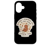 Christian Bible Pro-Life Quote Pregnant Woman Jeremiah 1:5 Case for iPhone 16