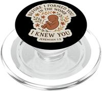 Christian Bible Pro-Life Quote Pregnant Woman Jeremiah 1:5 PopSockets PopGrip for MagSafe