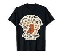 Christian Bible Pro-Life Quote Pregnant Woman Jeremiah 1:5 T-Shirt