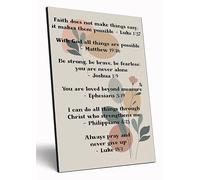 Christian Bible Verse A4 Wooden Plaque Print Sign Wall Art for Home Decor Gifts for Women Inspirational Comforting Family (Inspirational Boho-Style)