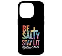 Christian Bible Verse Be Salty Stay Lit Matthew Bible Verse Case for iPhone 14 Pro