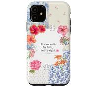 Christian Bible Verse Cute Summer Flower Patchwork Quilting Case for iPhone 11