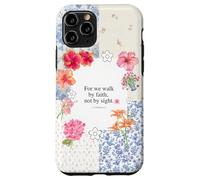 Christian Bible Verse Cute Summer Flower Patchwork Quilting Case for iPhone 11 Pro