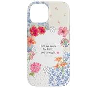 Christian Bible Verse Cute Summer Flower Patchwork Quilting Case for iPhone 14