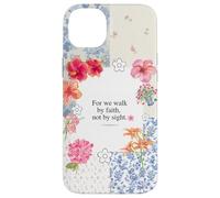 Christian Bible Verse Cute Summer Flower Patchwork Quilting Case for iPhone 14 Plus
