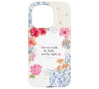 Christian Bible Verse Cute Summer Flower Patchwork Quilting Case for iPhone 15 Pro